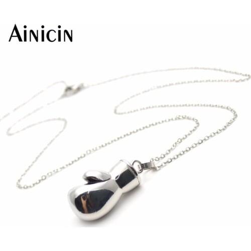 5pcs 316L Stainless Steel 20'' Chain Boxing Glove Pendant Necklace Fashion European Jewelry For Fashion Mens Gift