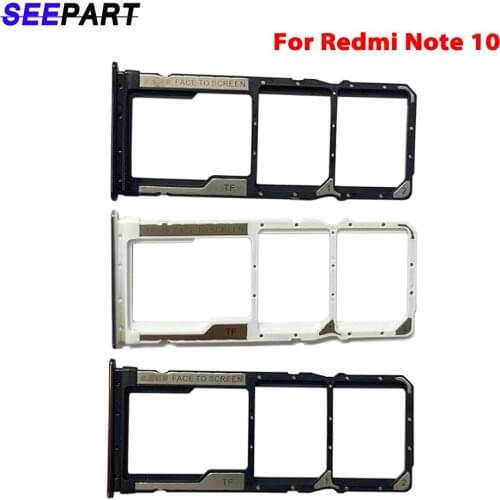 Sim Tray Holder For Xiaomi Redmi Note 10 Card Tray Slot Holder Adapter Socket Repair Parts For Redmi Note 10 Sim Tray Holder
