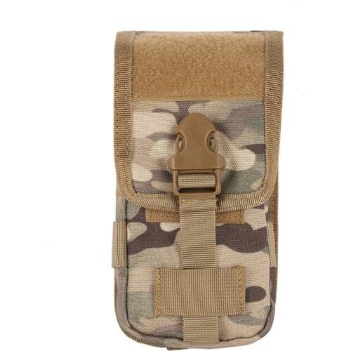 Molle double layer mobile phone bag outdoor tactical camouflage multi-function EDC bag waist bag nylon coin purse
