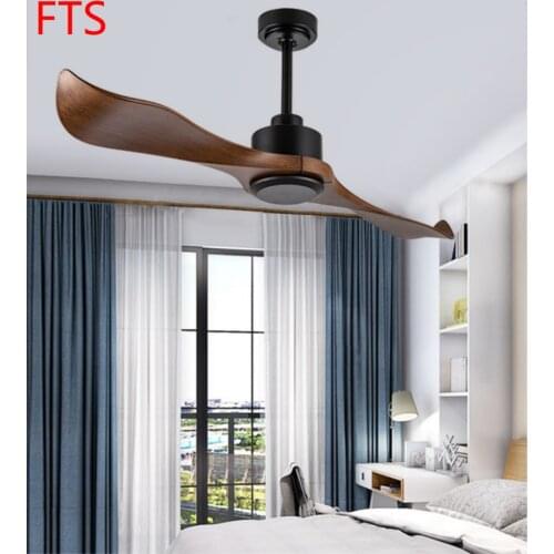 Nordic home living room dining room electric fan simple modern retro solid wood color bedroom ceiling fan
