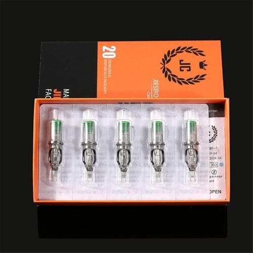 20Pcs Professional Tattoo Cartridge Needles RL/RS/M1/RM Disposable Semi-Permanent Half Eyebrow Lip Makeup Needles for Tattoo Pen