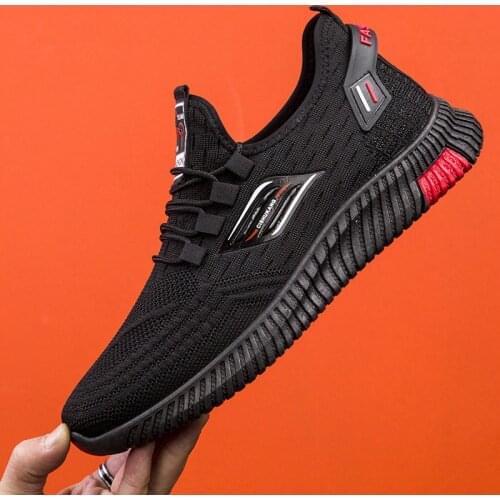 Mens shoes breathable casual shoes student running shoes fashion trendy shoes flying woven sports shoes 2021 new spring