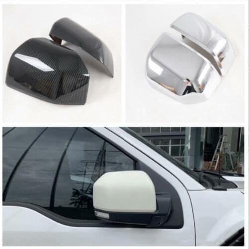 Car Rearview Rear View Mirror Cover Trim Sticker Chromium ABS Styling Anti-collision Accessories For Ford F150 F-150 2015 2016