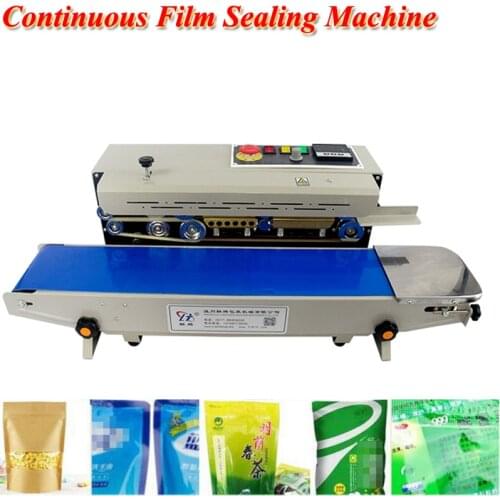 Continuous Auto Film Sealing Machine Horizontal PVC Membrane Bag Film Sealer Temperature Control with 2 Mark Wheels FR-770