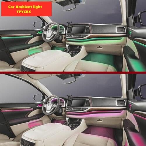 Car Atmosphere Lights EL Neon Wire Strip Light RGB Multiple Modes App Sound Control Auto Interior Decorative Ambient Neon Lamp