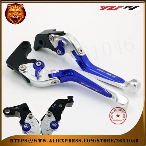 New(logo yzfr1) For YAMAHA YZFR1 YZF-R1 2004 05 06 07 2008 Motorcycle Adjustable Folding Extendable Brake Clutch Lever