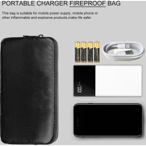 Fireproof Safety Guard Safe Bag Storage Bag Battery Explosion-proof Bag Safety Protector Power Bank Storage Pouch for Outdoor