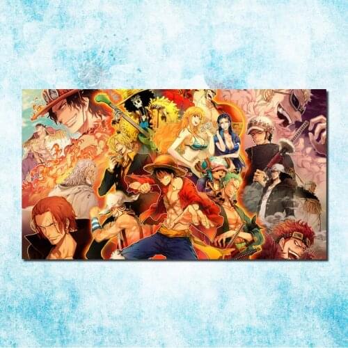 One Piece Luffy Japan Hot Anime Silk Canvas Poster 13x24 24x43 Inch Pictures For Room Decor Gift -7