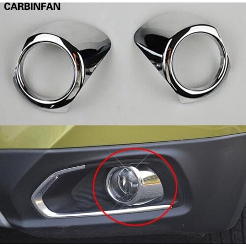 Front fog light lamp detector frame stick styling ABS Chrome cover trims For Suzuki S-cross scross SX4 2014 2015 2016 2017
