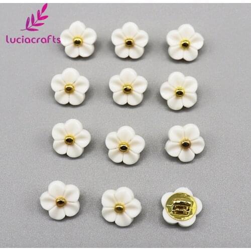 SALE Flower Buttons For Kid Garment Resin Shank Button Accessories 12pcs/lot 11mm E0505