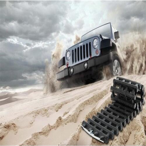 Black 60cm Foldable Tyre Grip Tracks Snow Mud Sand Mat Plate Chains Emergency Escaper Traction For Car Road Trouble Clearer