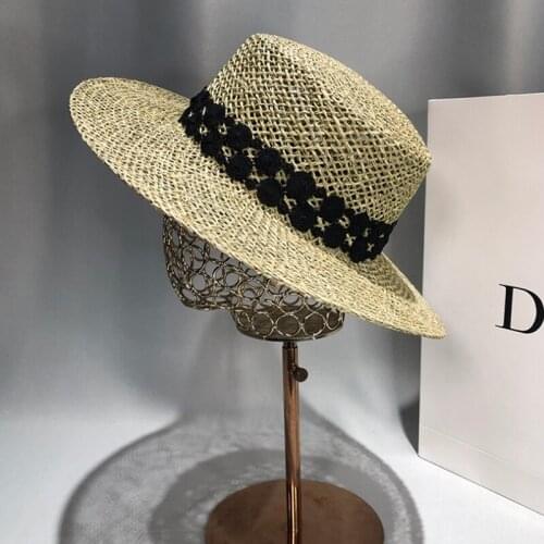Sun Hat For Women Summer Fashion Lace Beach Hats Lady Girls Cutout Raffia UV Visor Cap