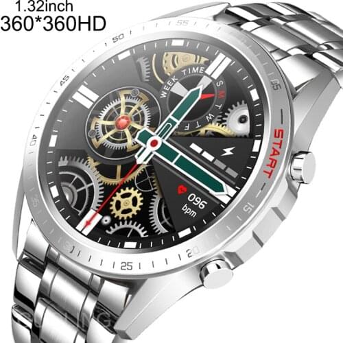 1.32inch 360*360 HD display Women Smart Watch Men IP68 Waterproof fitness tracker Custom dial Stainless steel strap Smartwatch