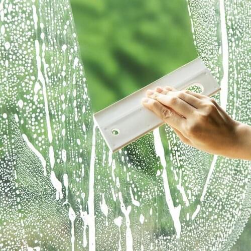 Bathroom Shower Glass Wiper Reusable PP With Hooks Nail Free Silicone Squeegee Countertop Mirror Wiper for Household