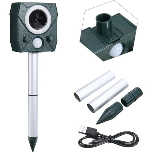 Solar Powered Ultrasonic Mouse Repeller Pest Deterrent Animal Repellent Outdoor Garden Cat Dog Bird Mosquito Repellent