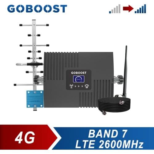 GOBOOST Amplifier LTE 2600 MHz Cell Phone Signal Booster Band 7 Network Mobile Repeater 4g Antenna With 10M Coaxial Cable