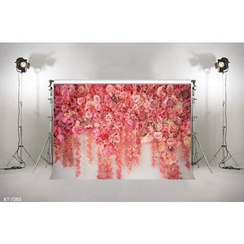 3D Blooming Red Flowers Wall Backdrop Bridal Shower Wedding Background Photo Studio Prop Vinyl Curtain Floral Wedding Backdrop