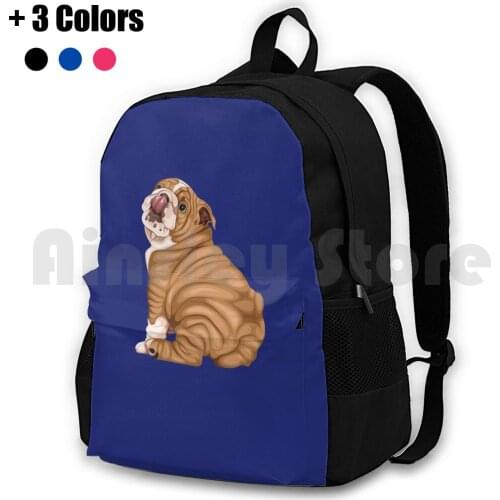 English Bulldog Outdoor Hiking Backpack Waterproof Camping Travel English Bulldog English Bull Dog English Bull Dog English