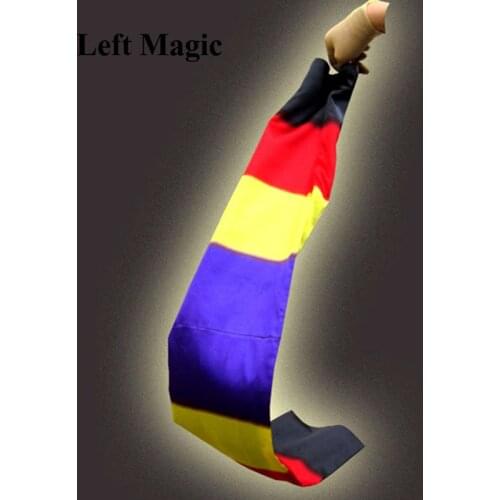 Change Color Scarf Magic tricks Black To Rainbow Silk Streame Magic Tricks magia Props Funny stage Close Up Magie E3061