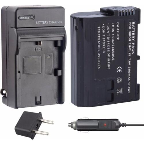 Probty 1pcs 2499mAh EN-EL15 EL15 digital camera Battery + Charger For Nikon D7000 D7100 D800 D800E D600 D610 D810 D500 D7200 V1