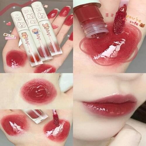 Mirror Lipstick Matte Texture Waterproof Sweat Rich Color Lip Glaze Long Lasting Sexy Red Moisturizing Lip Gloss Cosmetic TSLM2