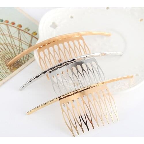 1Pcs Female Women Alloy Hair Clips Golden Silver Hair Comb Pin Hairpin Barrettes For Wedding Bride Accessories Hairstyling Tool
