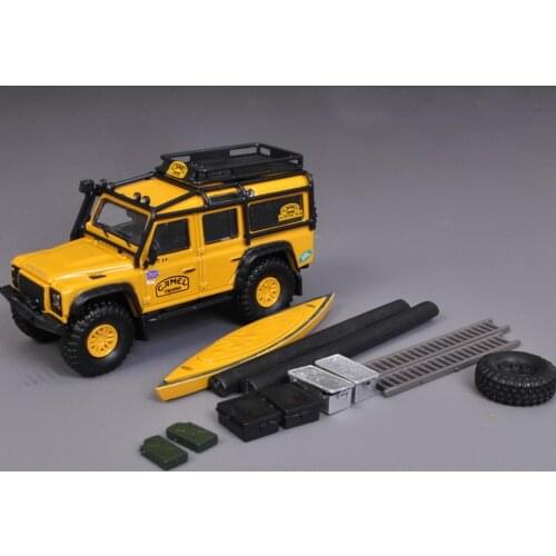 1/64 Scale Lan*d*Rover Defender 110 4X4 Camel Trophy Yellow Diecast Car Toy Gift