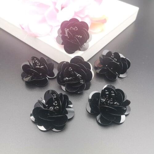 10pcs Handmade beaded sequins embroidered applique flower patch clothes decoration DIY accessories small patch applique 3cm inch