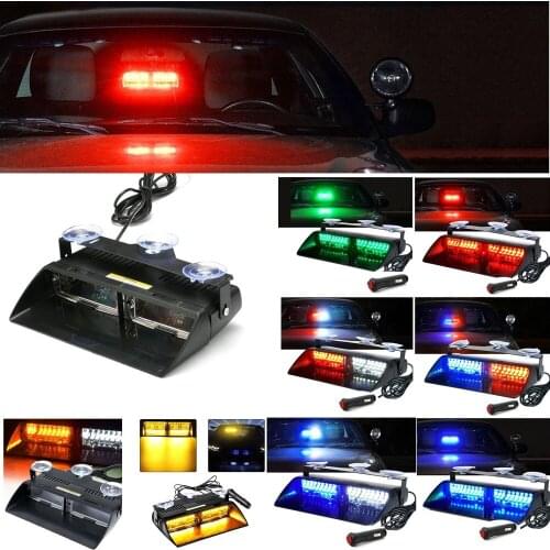 9 Colors Warning 16LEDs High Power 48W 18 Flashing Mode Home Strobe Light Auto Flash Warn Light Police Emergency Light 12V