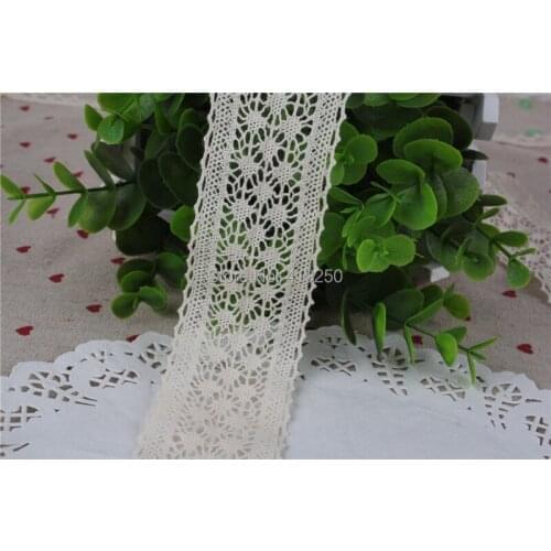 200 Yard 45mm 100% Cotton Lace COTTON CLUNY LACE TRIM - LOVELY DESIGN~NATURAL wholesale