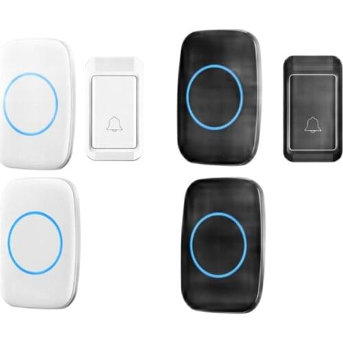 2 receiver bell sets free of battery wireless emitter door bell set by 110-220V wireless doorbell ip44 120M door chime door ring