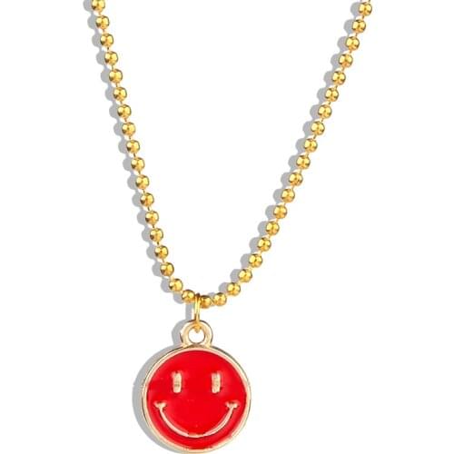 CKysee one piece Ferroalloy Pendants and necklaces Smiley womens neck chain 1.5mm wide and 45cm long For DIY Jewelry Making