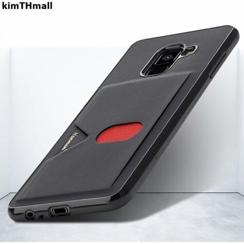 Case For Samsung Galaxy A8 2018 back Cover luxury leather TPU soft magnet phone case For Galaxy A8 2018 Plus case kimTHmall