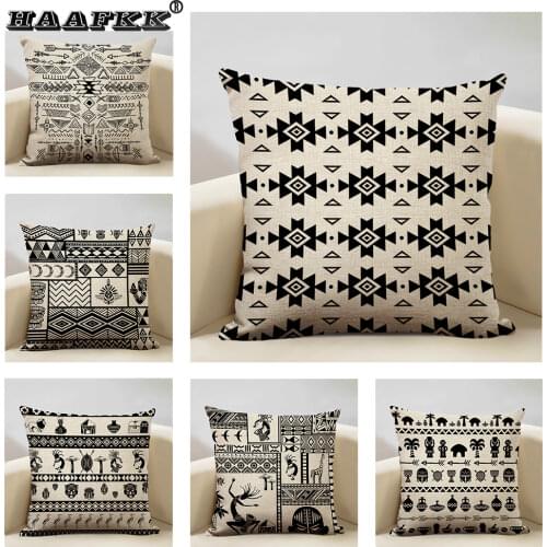 Retro Geometric Art Decorative Pillow Cover Sofa Pillow Car Cushion Cover 45x45cm High Quality Linen Living Room Accessories