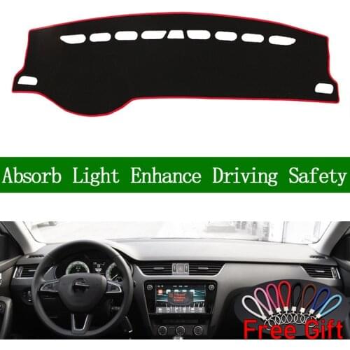 For SKODA Rapid Spaceback 2014-2019 Dashboard Cover Sun Shade Non-slip Dash Mat Pad Carpet Car Stickers Interior Accessories