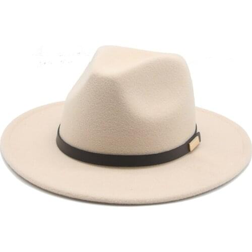 Fedora hats women men band belt simple classic felted hats camel khaki outdoor formal dress wedding church winter women hats new
