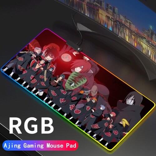 Gaming Mouse Pad Large 80x30/90x40cm Cartoons rgb Mousepad Light Desk Mat Computer Gamer LED Backlight Keyboard Carpet