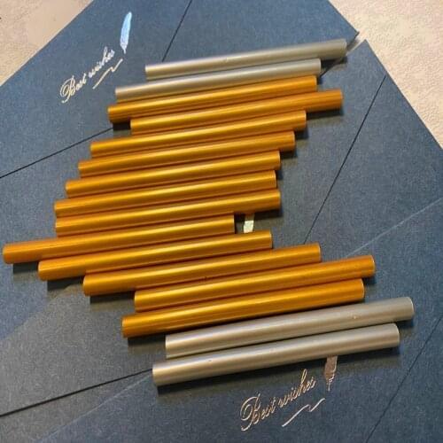 Pure Gold Hot Melt Adhesive Stick Amber Wax Seal Metallic Gloss Adhesive For Professional Hot Melt Glue Gun 10pcsx7x100mm