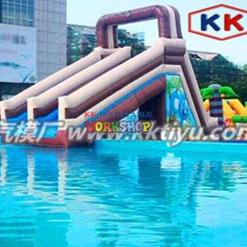 Commercial Inflatable WaterPark With Slide Inflatable Resort Water Park With Pool On Ground Land For Sale