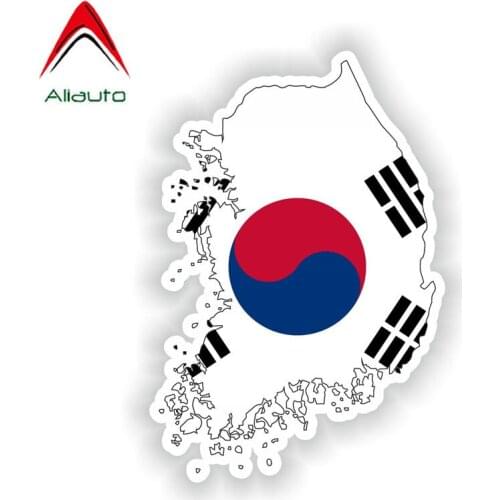 Aliauto Creative Funny Car Sticker Waterproof Sunscreen Anti-UV Reflective Decal Accessories South Korea Map Flag,10cm*15cm