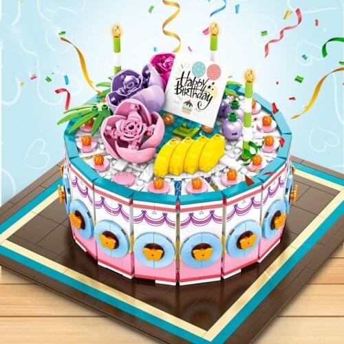 Sembo Blocck City Creative Birthday Party Cake Figures Creator DIY Model Kit Building Blocks Gifts Friends Kids Toys For Girls