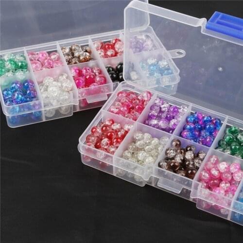 6/8mm Round Crack Glass Loose Bead Colorful Popcorn Beads For Jewelry Making Creative Handmade DIY Jewelry Sets Accessories New