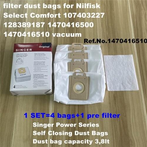 1 SET filter dust bags for Nilfisk Select Comfort 107403227 128389187 1470416500 1470416510 vacuum cleaner parts dust bag