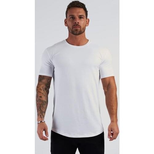 Mens Gym Fit T-shirts Bodybuilding Fitness T Shirts Sporting Cotton Mens Short Sleeve Tees Workout tshirt Muscle Hip Hop