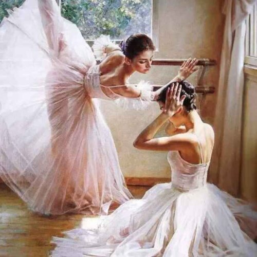 White dancer Falcon Needlework,For Embroidery,DIY 14CT Unprinted Arts Cross stitch kits Set Cross-Stitching Home Decor