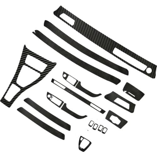 Car Interior Styling Decals Accessories 5D Carbon Fiber Vinyl Trim Film Auto Vinyl Decorative Stickers For BMW 3 Series E90