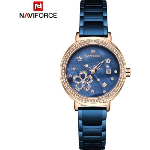 NAVIFORCE Women Watches Luxury Brand 2020 Stainless Steel Ladies Watch Fashion Wristwatch Waterproof Simple Style Reloj Mujer
