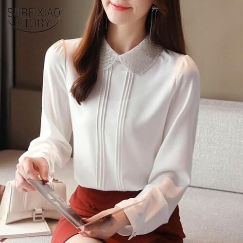 New Fashion White Chiffon Blouse Women 2021 Autumn Pullover Women Shirts Blouses Casual Long Sleeve Shirt Women Tops Mujer 12193