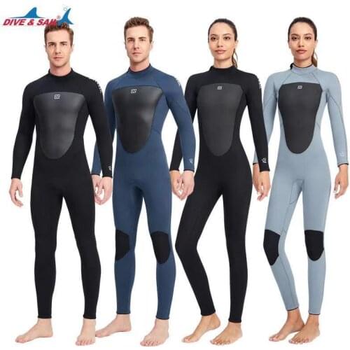 DIVE&SAIL new 3MM diving suit thicken warm winter outdoor sunscreen snorkeling one-piece long-sleeved jellyfish suit swimsuit