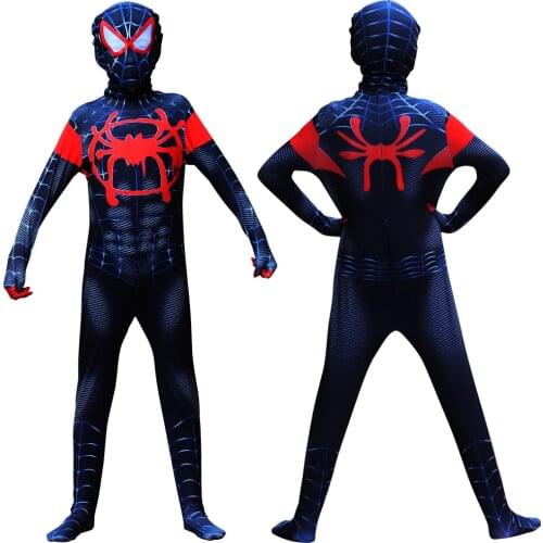 New High Quality Black Costume Fancy Dress Adult And Kid Women Halloween Costume Red Man Spandex 3D Printing Cosplay Clothing